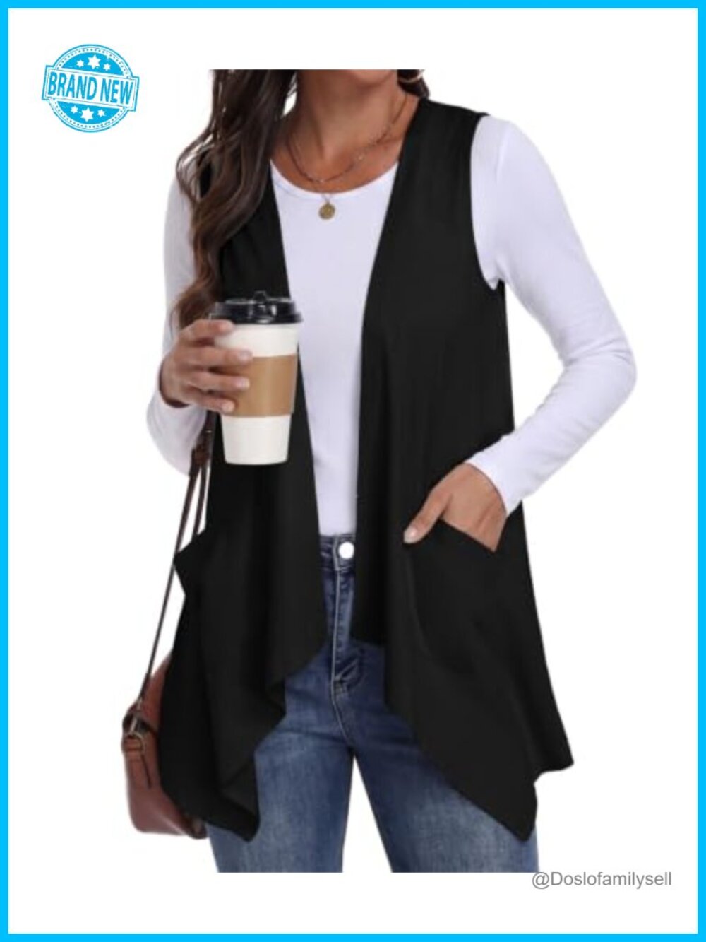 Sleeveless Open Front Cardigan Vest Lightweight Womens Summer